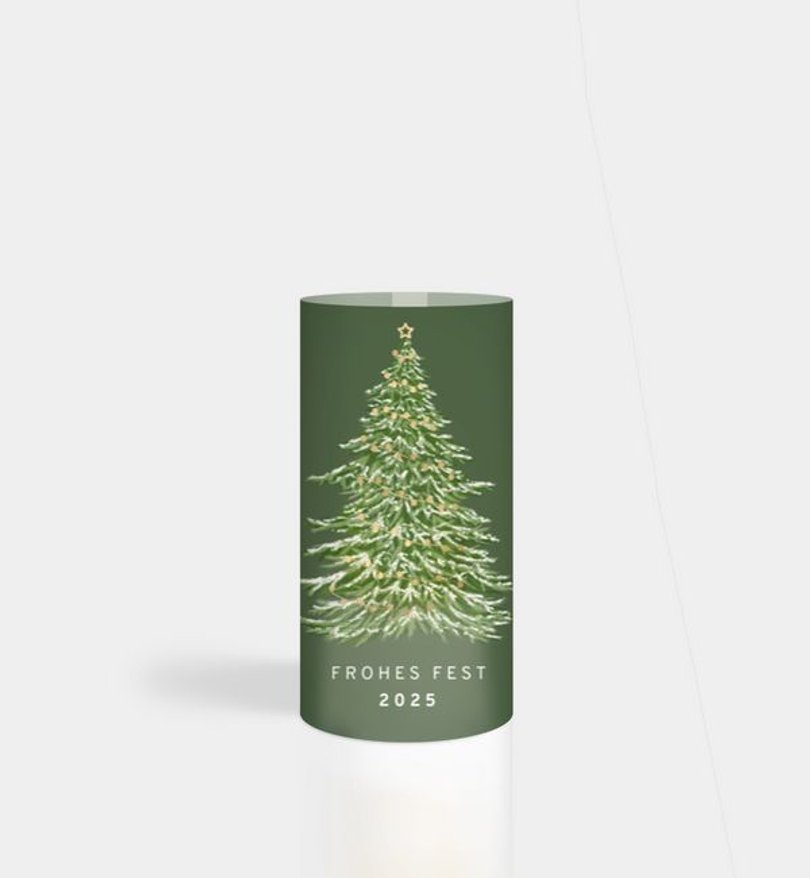 Windlichtkarte Weihnachten Weihnachtsbaum · Vintage