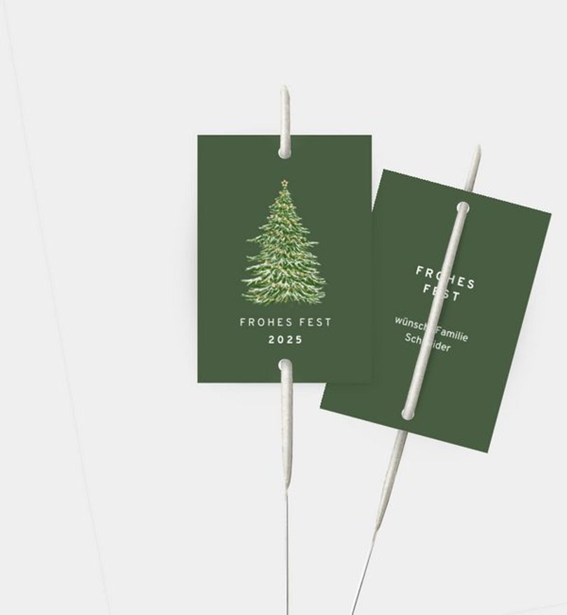 Wunderkerzenetikett Weihnachten Weihnachtsbaum · Vintage