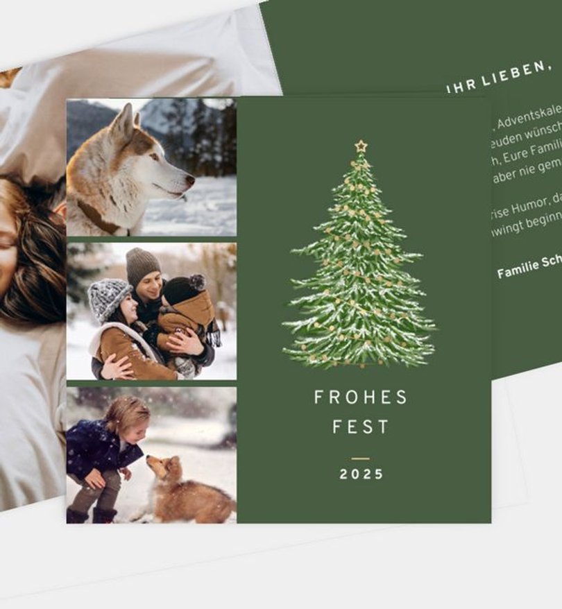 Weihnachtskarte Weihnachten/Privat Weihnachtsbaum · Vintage