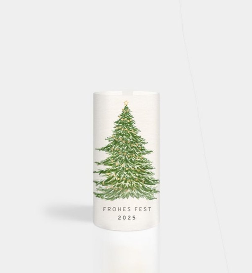 Windlichtkarte Weihnachten Weihnachtsbaum