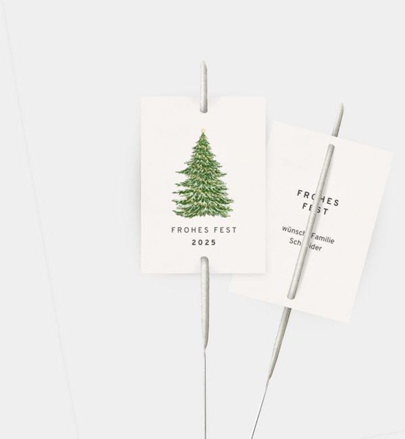 Wunderkerzenetikett Weihnachten Weihnachtsbaum