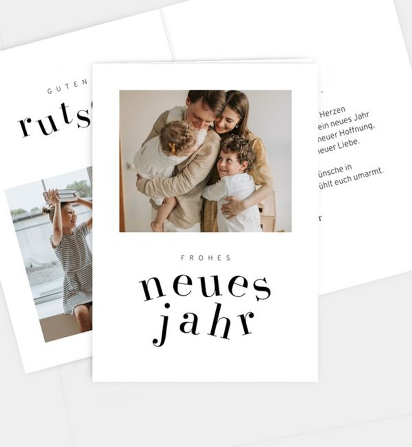 Neujahrskarte Weihnachten Jumping Letters
