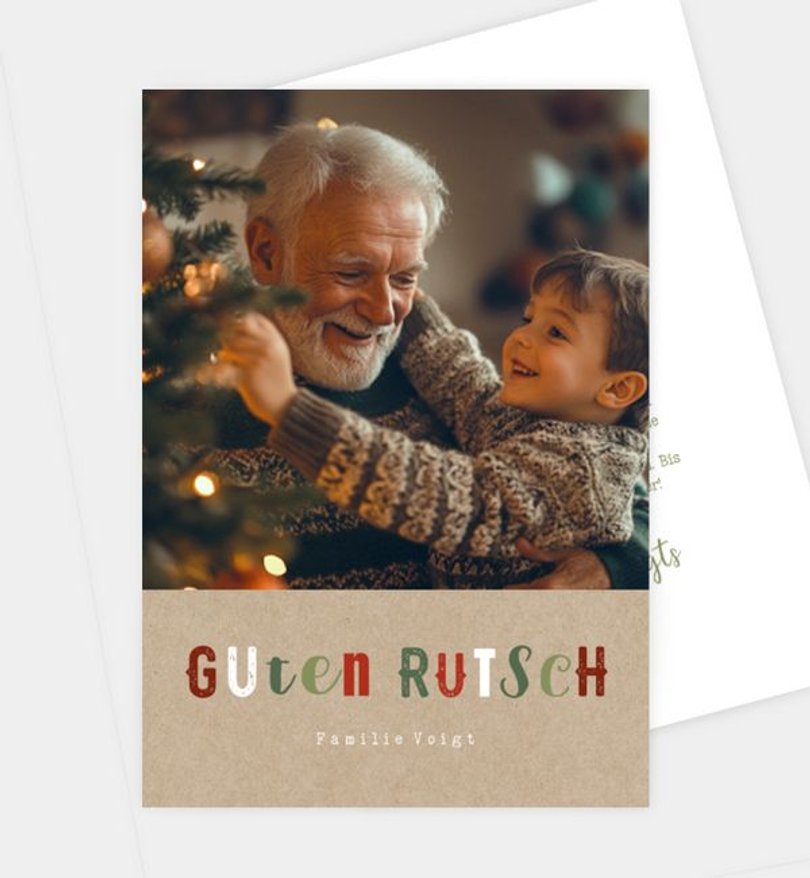 Neujahrskarte Weihnachten Bunte Weihnachten
