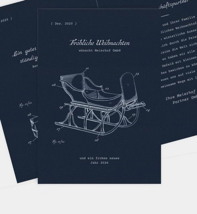 Weihnachtskarte Weihnachten geschäftlich Sleigh