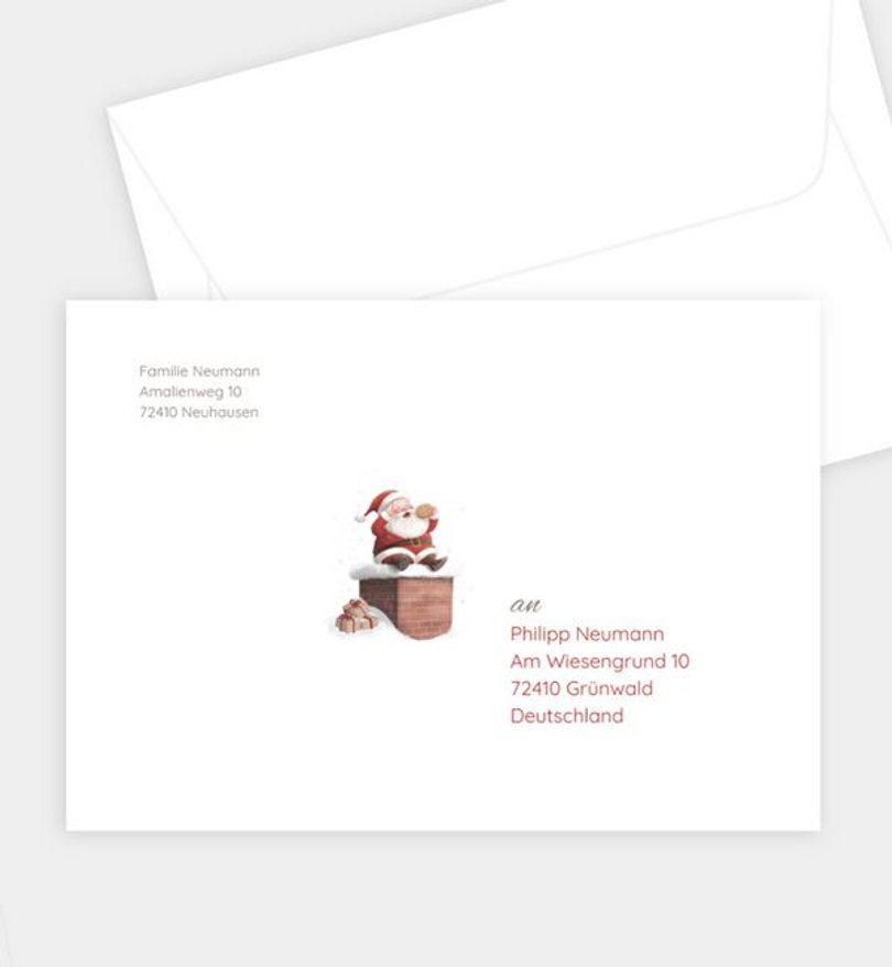 Briefumschlag Weihnachten Cookies n’ Santa