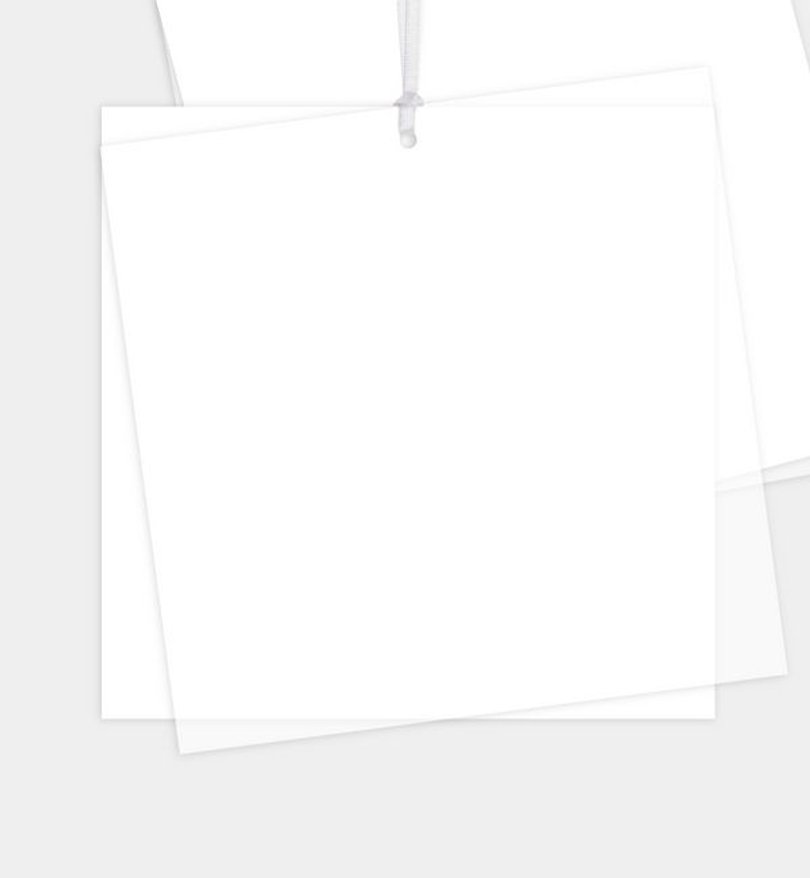 Einladungskarte Allgemein Postkarte quadratisch mit Transparentpapier