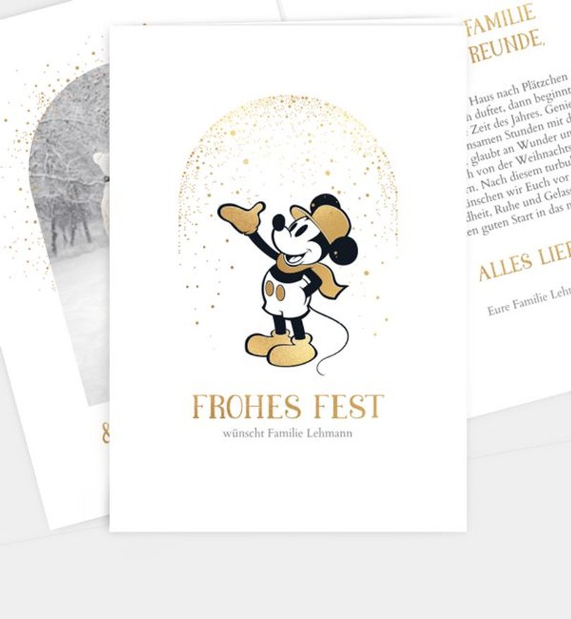 Weihnachtskarte Weihnachten/Privat Micky & Freunde · Oh Joy!