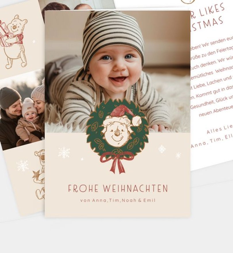 Weihnachtskarte Weihnachten/Privat Winnie Puuh · A Bear Likes Christmas