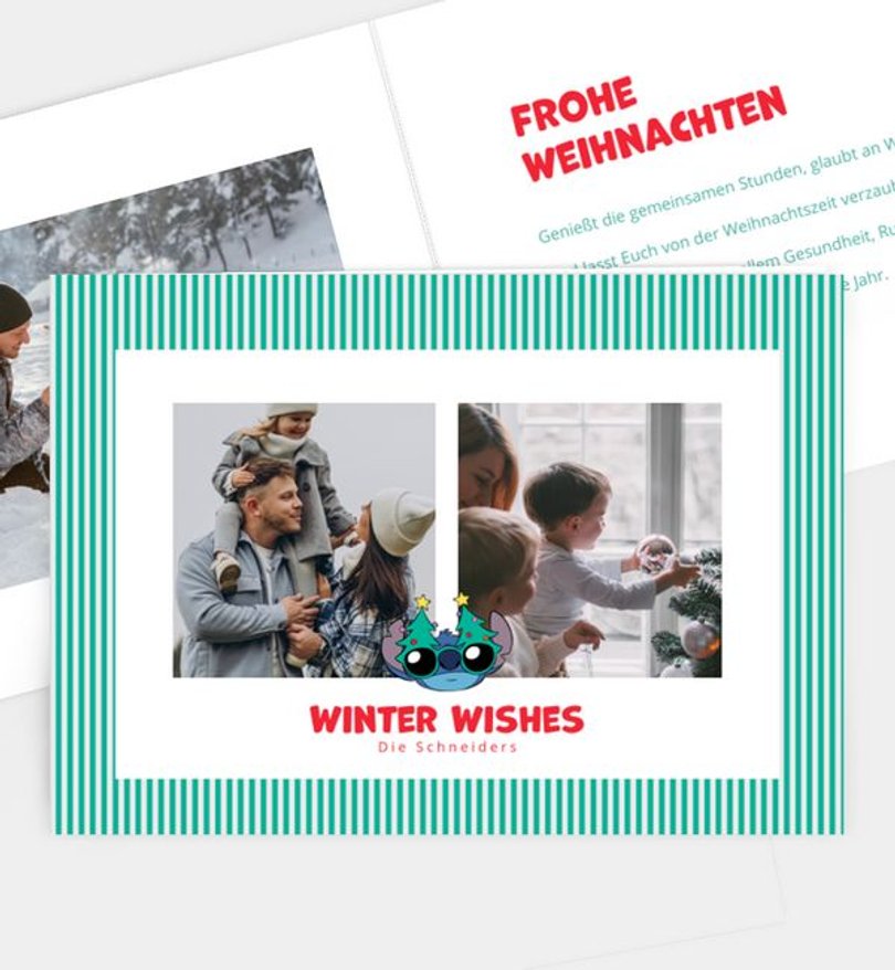 Weihnachtskarte Weihnachten/Privat Stitch · Winter Wishes