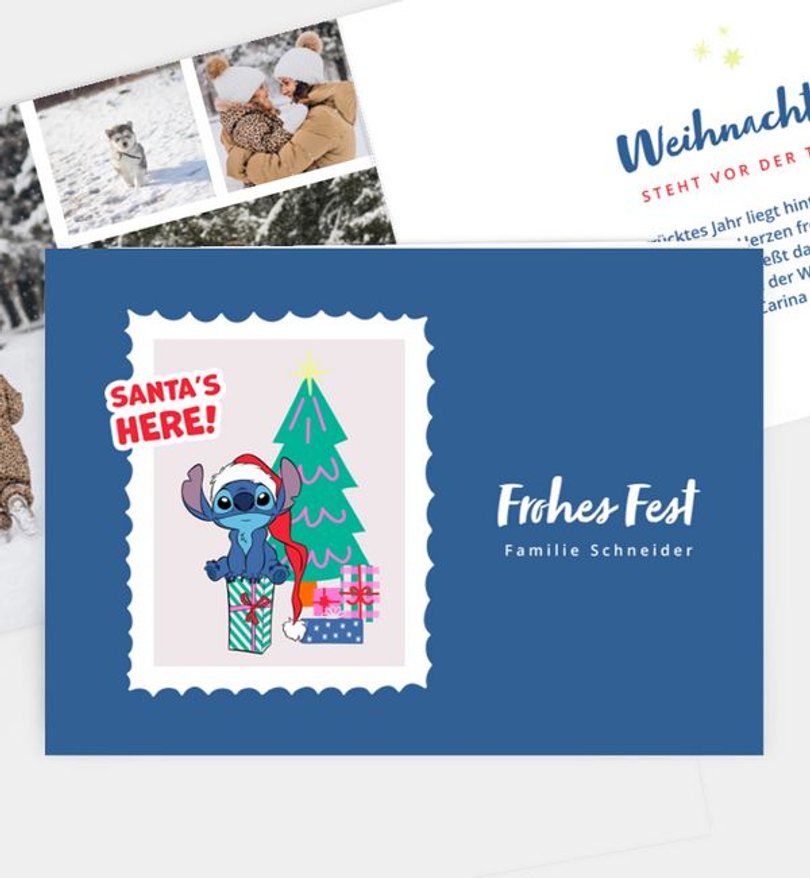 Weihnachtskarte Weihnachten/Privat Stitch · Santa's Here