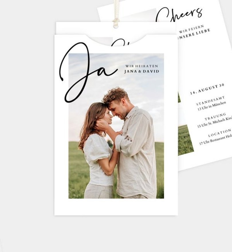 Einladungskarte Hochzeit Liebesglück
