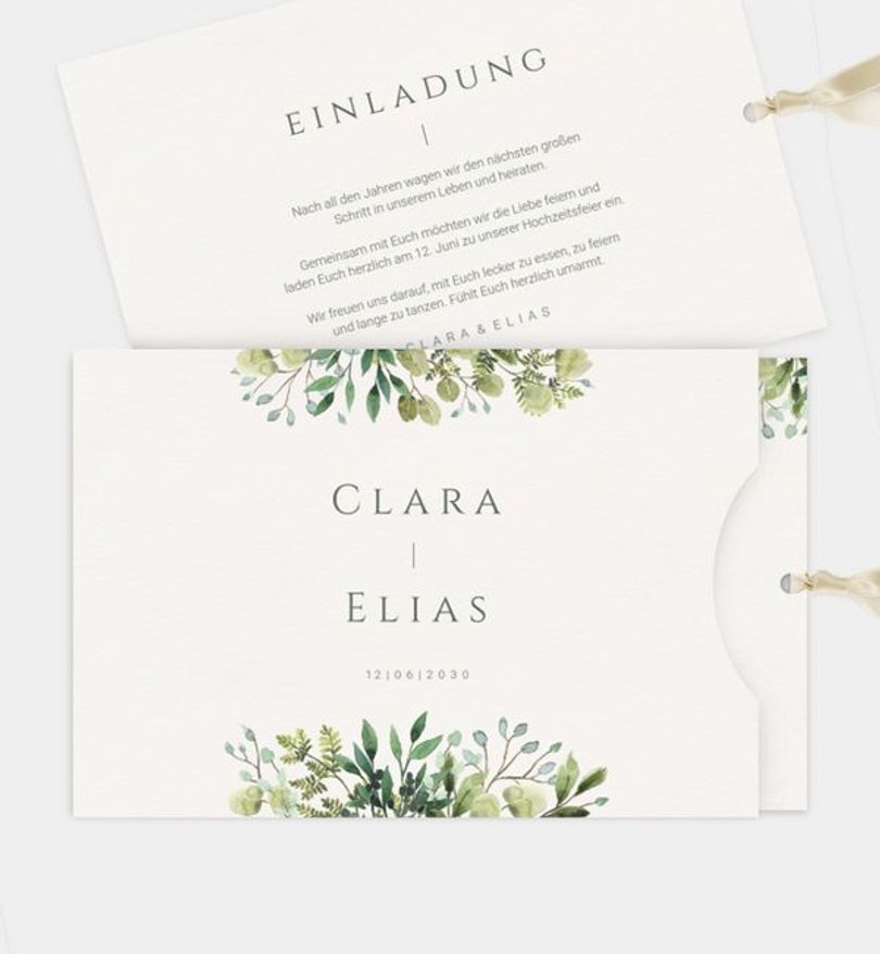 Einladungskarte Hochzeit Elegant Bouquet