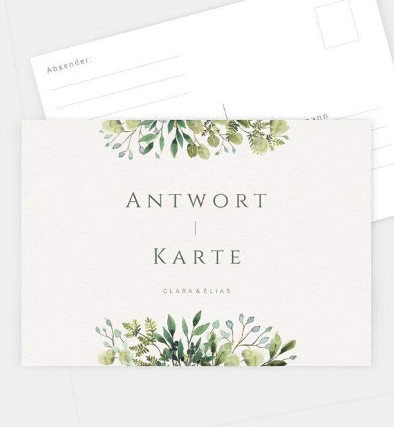 Antwortkarte Hochzeit Elegant Bouquet