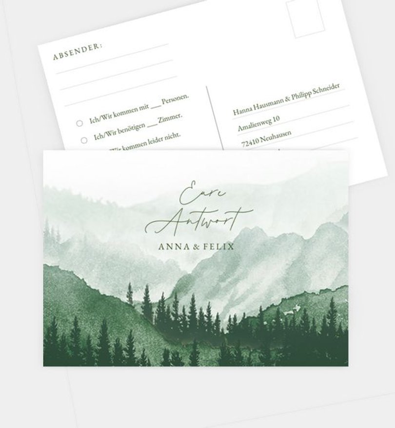 Antwortkarte Hochzeit Bosque