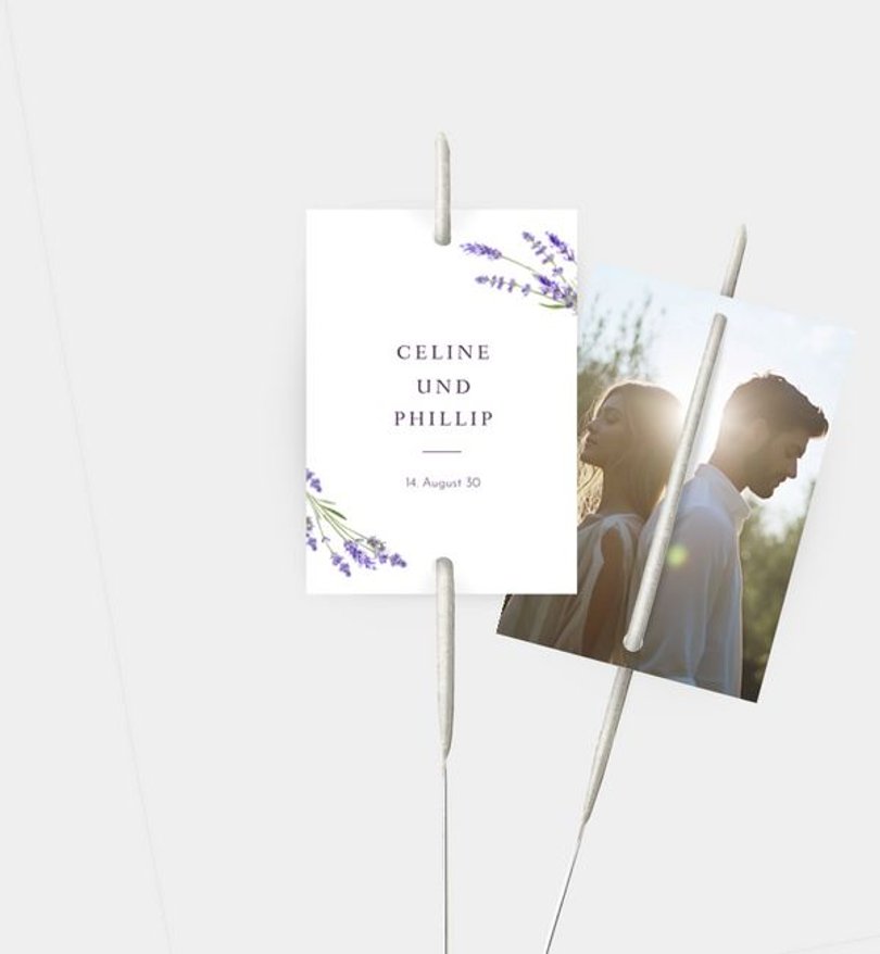 Wunderkerzenetikett Hochzeit Lavender