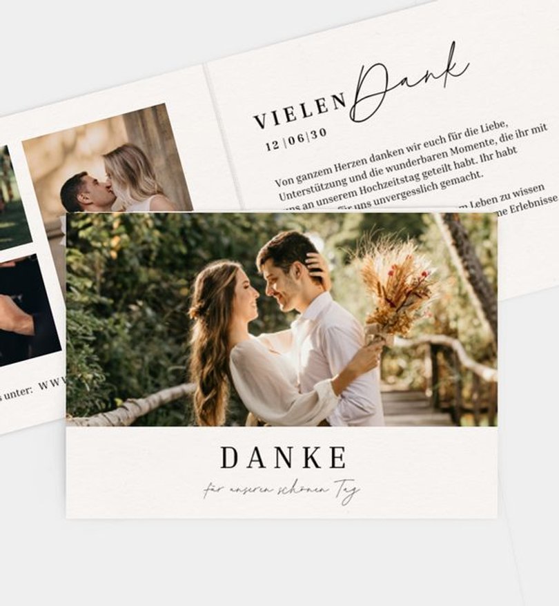 Dankeskarte Hochzeit Minimal Grace