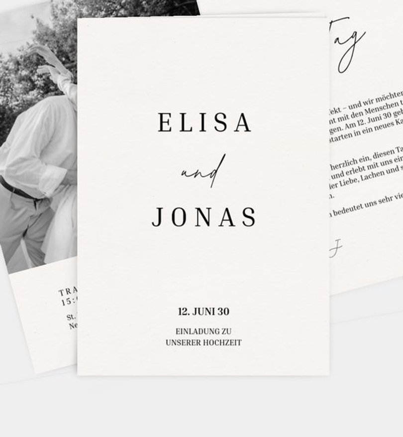 Einladungskarte Hochzeit Minimal Grace