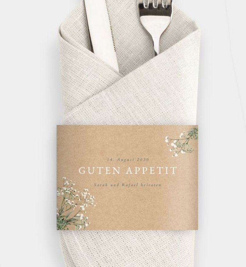 Besteck Servietten-Zubehör Hochzeit Zarter Ausdruck · Vintage