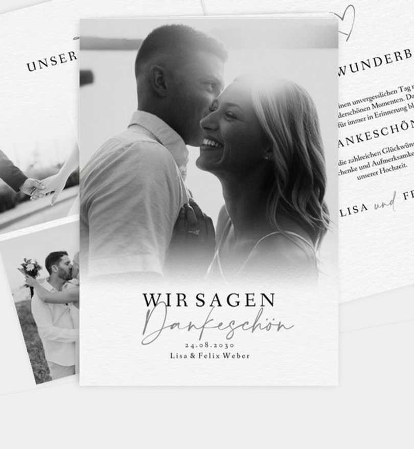 Dankeskarte Hochzeit Our Romance