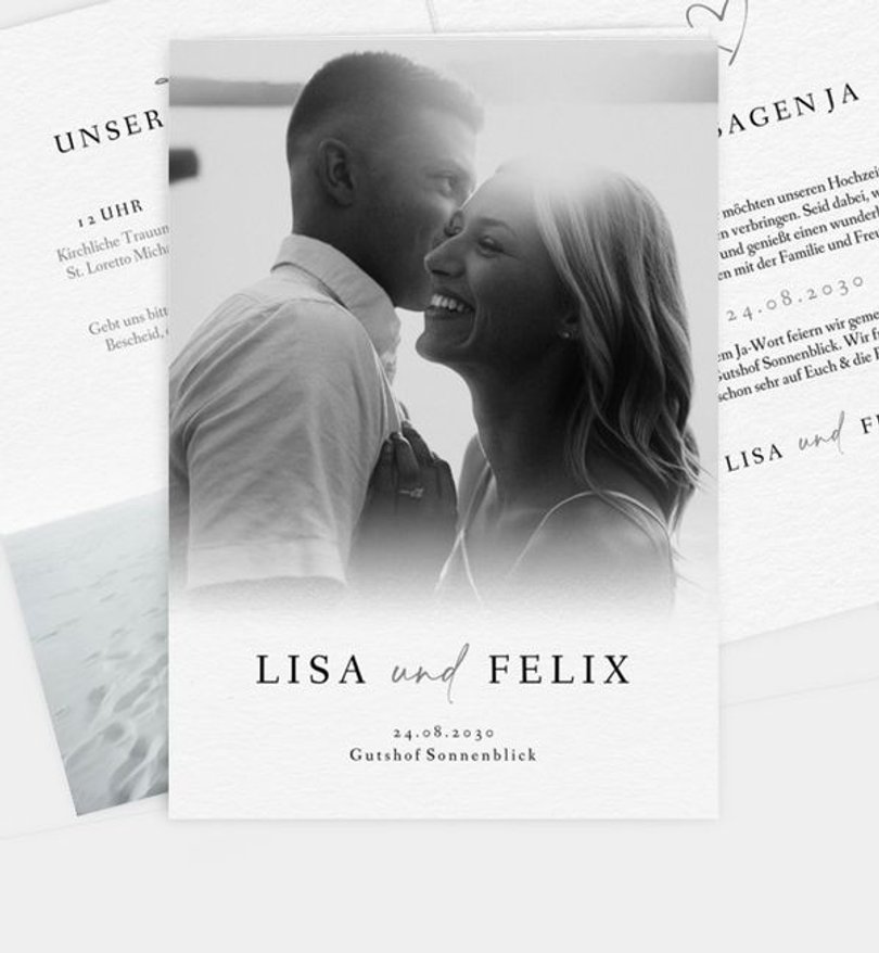 Einladungskarte Hochzeit Our Romance