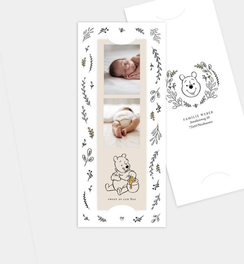 Geburtsanzeige Geburt Winnie Puuh · Sweet Bee