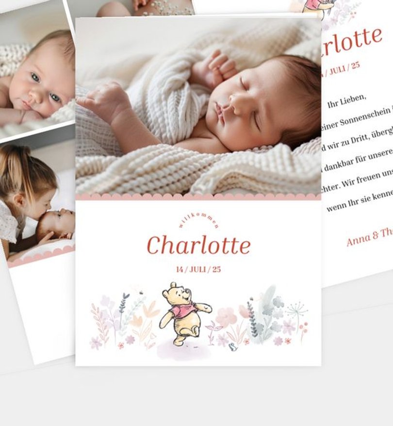 Geburtsanzeige Geburt Winnie Puuh · Misty Mornings