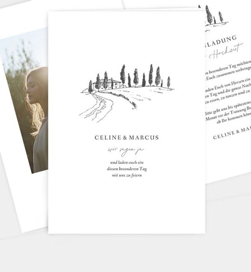 Einladungskarte Hochzeit Tuscany