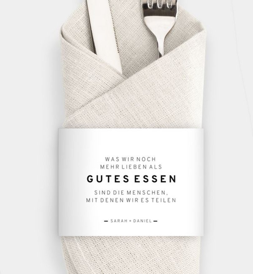 Besteck Servietten-Zubehör Hochzeit Amour