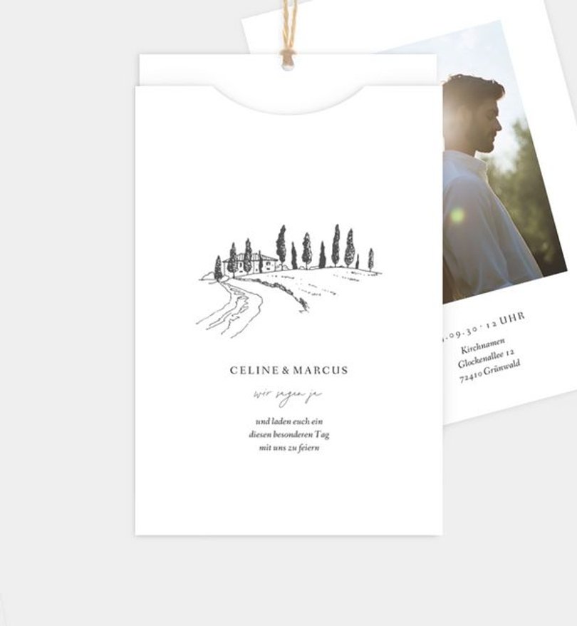 Einladungskarte Hochzeit Tuscany