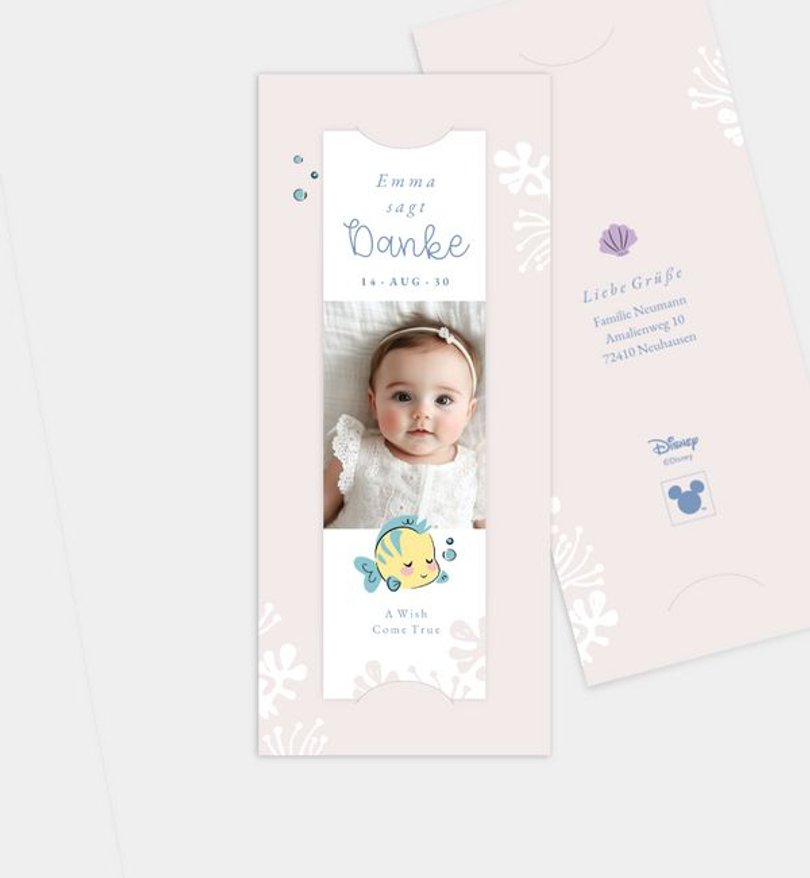 Dankeskarte Geburt Arielles Fabius · A Wish Come True