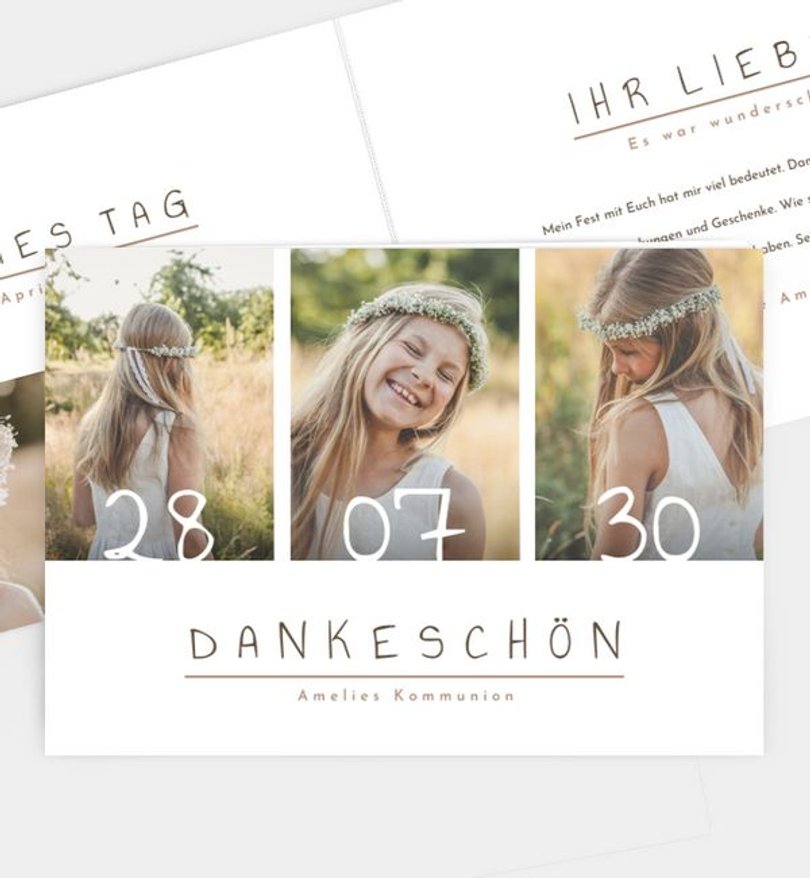 Dankeskarte Kommunion Semplice