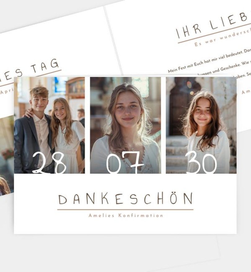 Dankeskarte Konfirmation Semplice