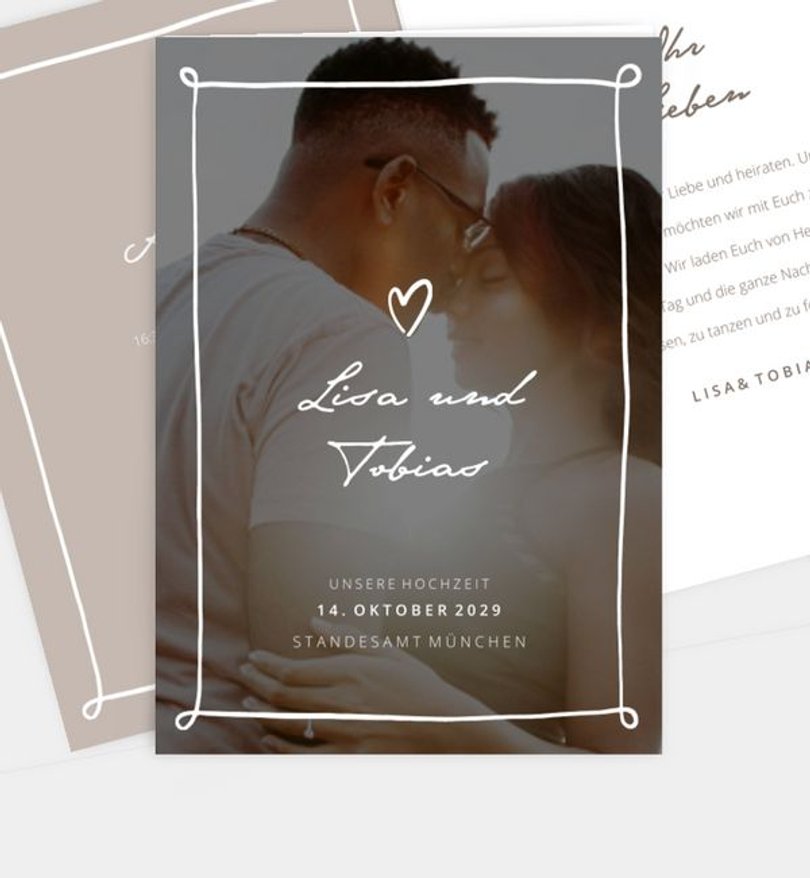 Einladungskarte Hochzeit Our Love