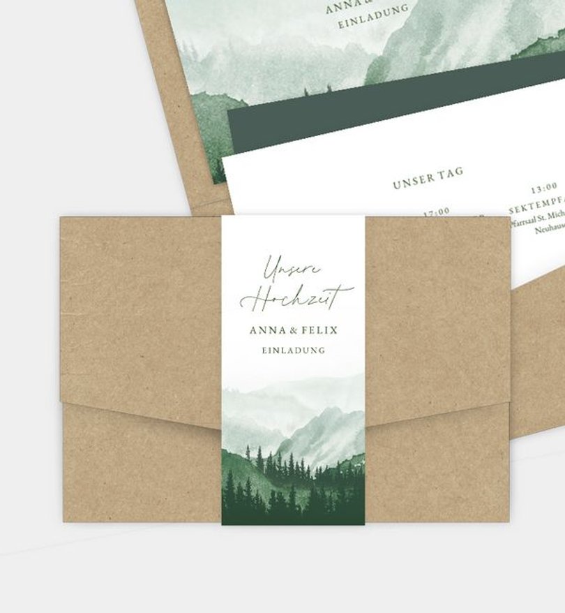 Einladungskarte Hochzeit Bosque