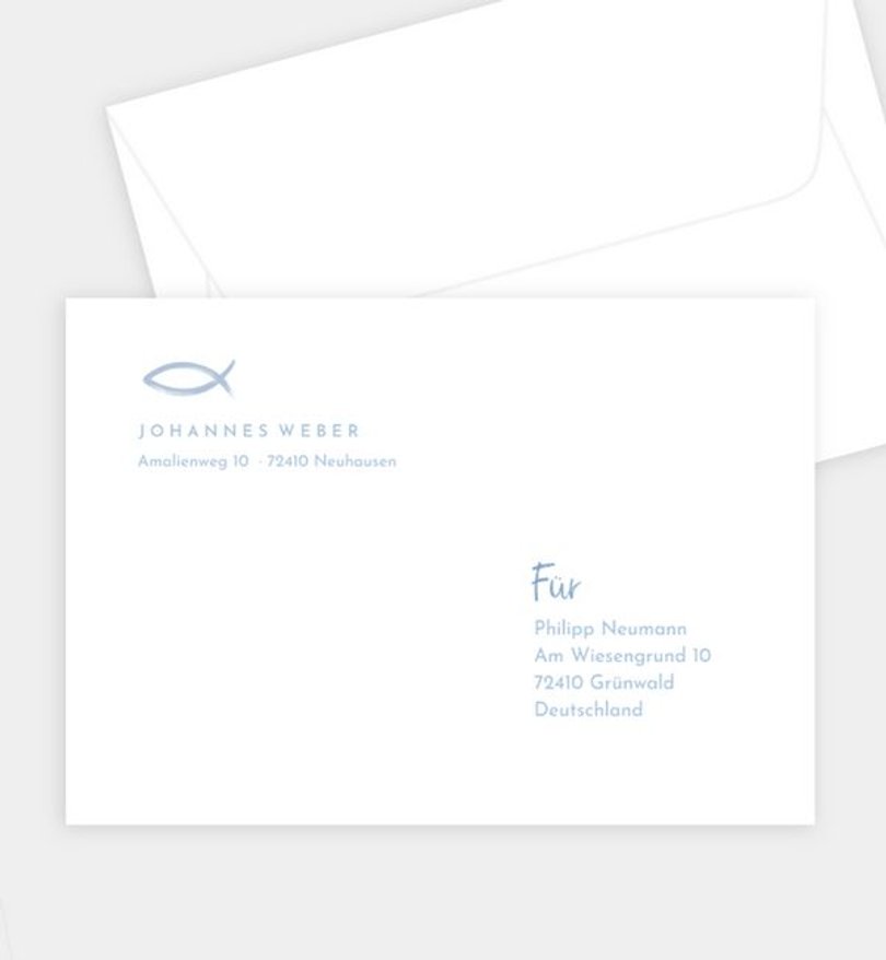 Briefumschlag Kommunion Stamp Fish