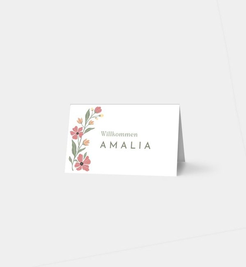 Tischkarte Hochzeit Modern Floral