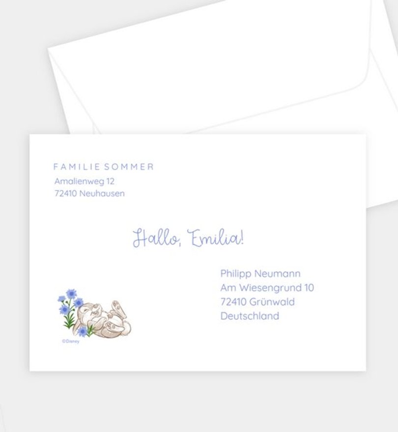 Briefumschlag Geburt Bambi · Little Blossom
