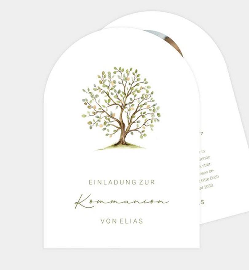 Einladungskarte Kommunion Baum des Lebens
