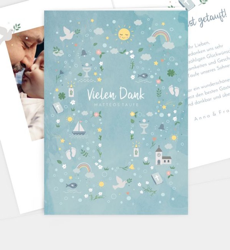 Dankeskarte Taufe In Gottes Garten