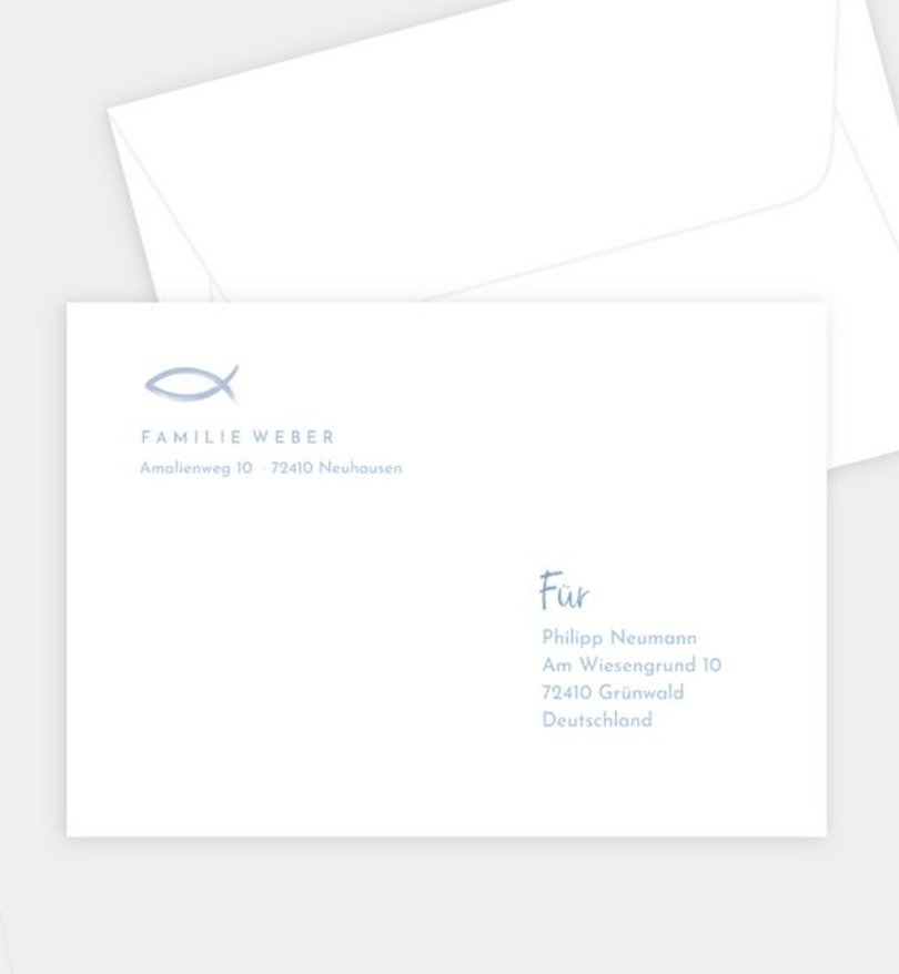 Briefumschlag Taufe Stamp Fish