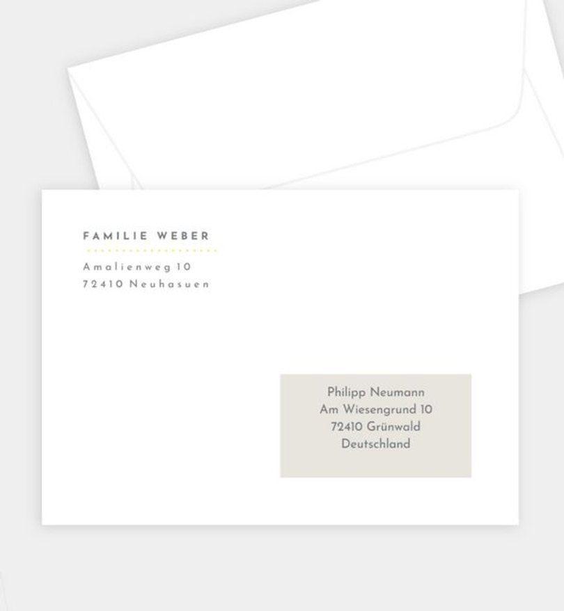 Briefumschlag Geburt Bambi · Hello Sunshine