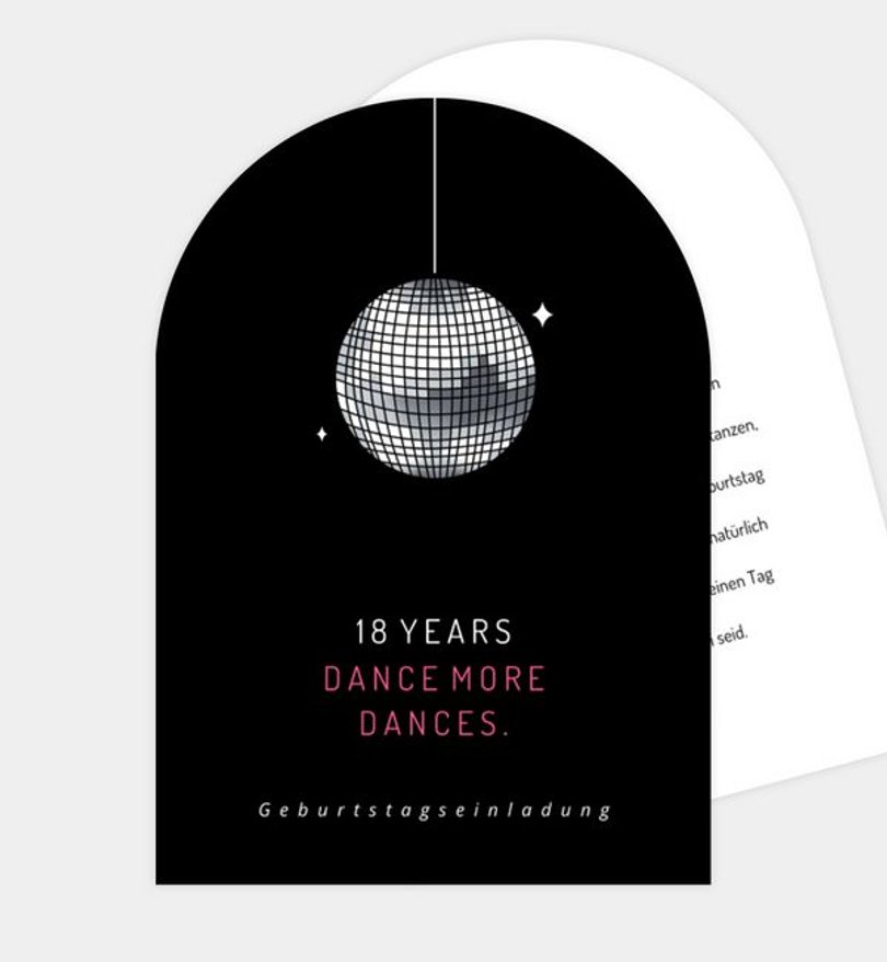 Einladungskarte Geburtstag Discokugel