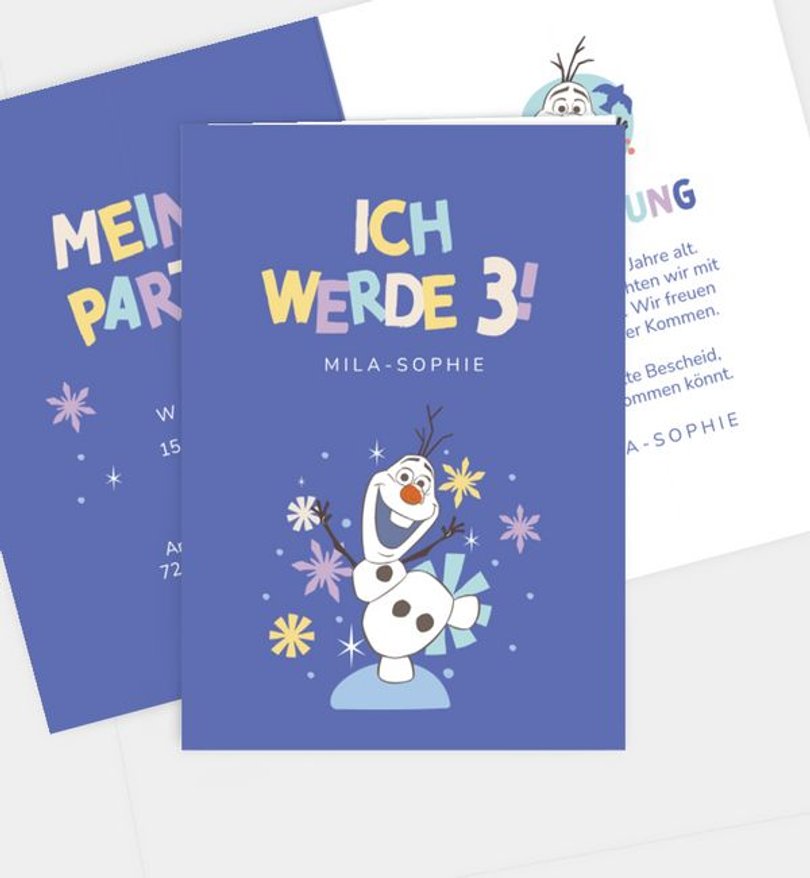 Einladungskarte Kindergeburtstag Frozen · Olaf