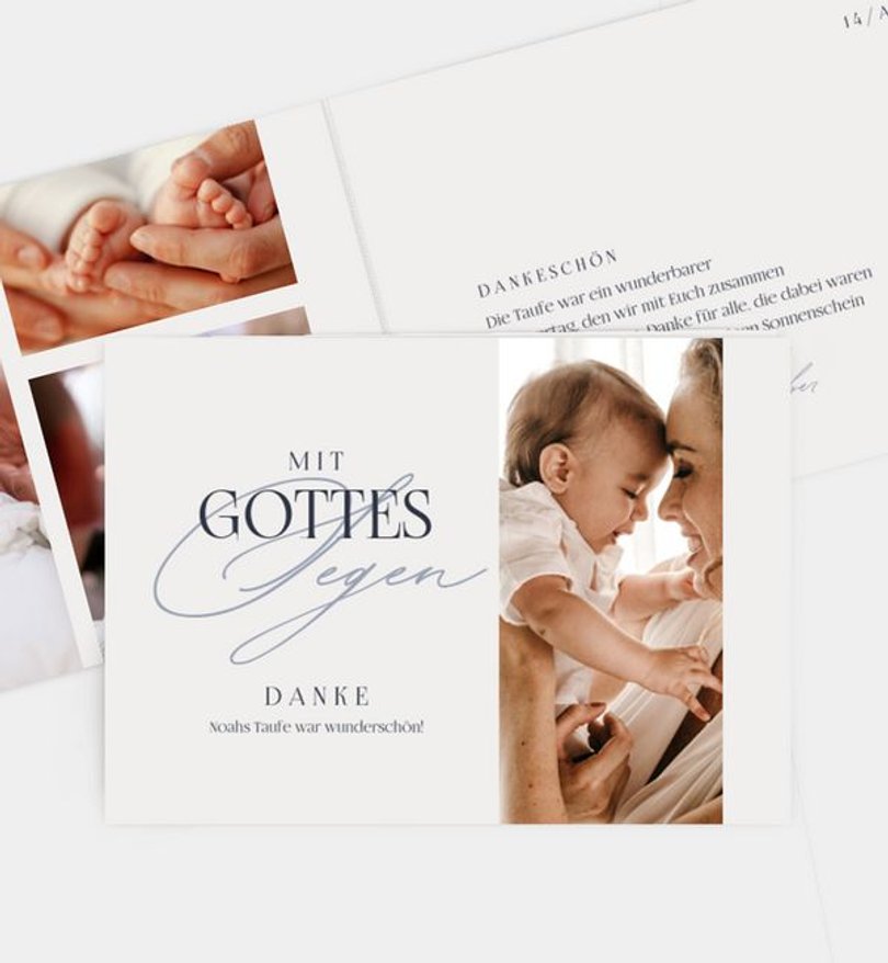 Dankeskarte Taufe Dynamic elegance