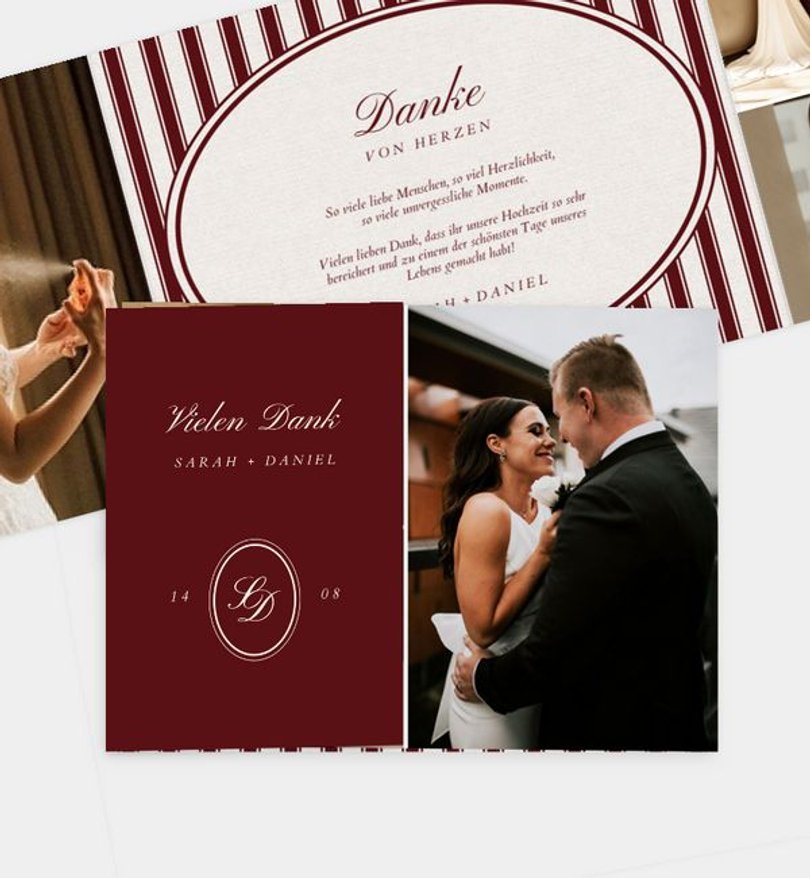 Dankeskarte Hochzeit Elegant Love
