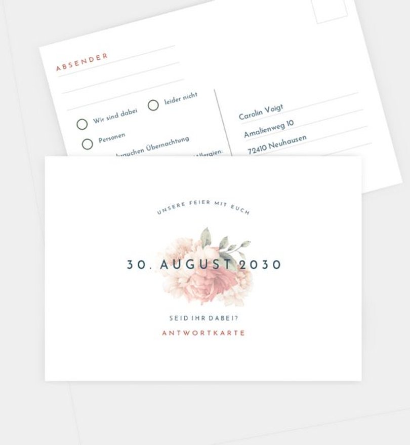 Antwortkarte Hochzeit Celebrate love