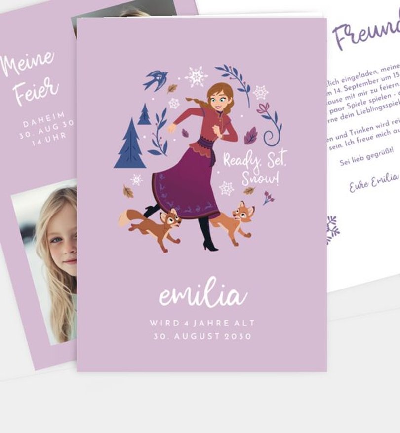 Einladungskarte Kindergeburtstag Frozen · Nature