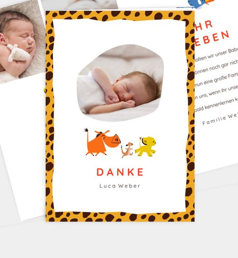 Dankeskarte Geburt König der Löwen · Roar