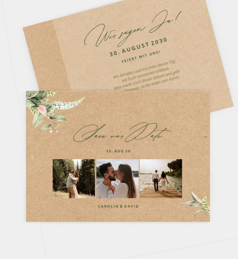 Save-The-Date Karte Hochzeit Besondere Freude