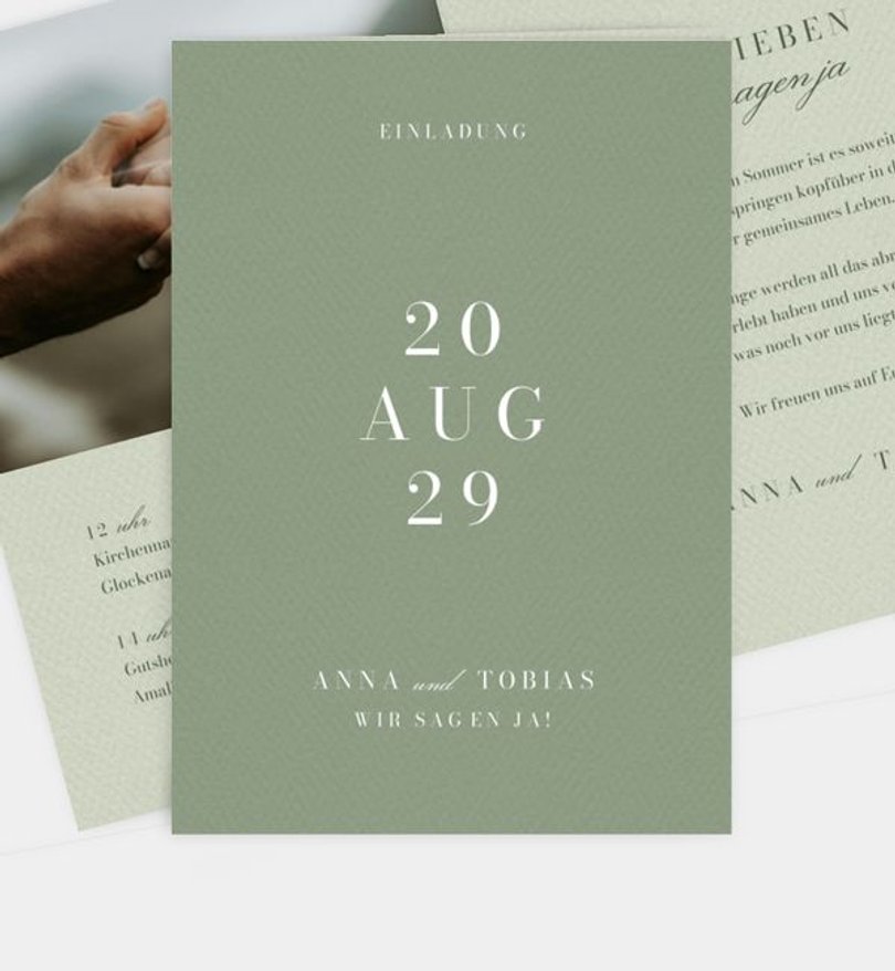 Einladungskarte Hochzeit Green Harmony